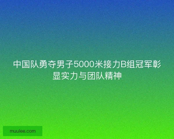 中国队勇夺男子5000米接力B组冠军彰显实力与团队精神 中国队勇夺男子5000米接力B组冠军彰显实力与团队精神